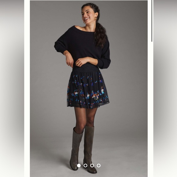 Anthropologie Sequins Tulle Skirt Medium - Picture 2 of 15